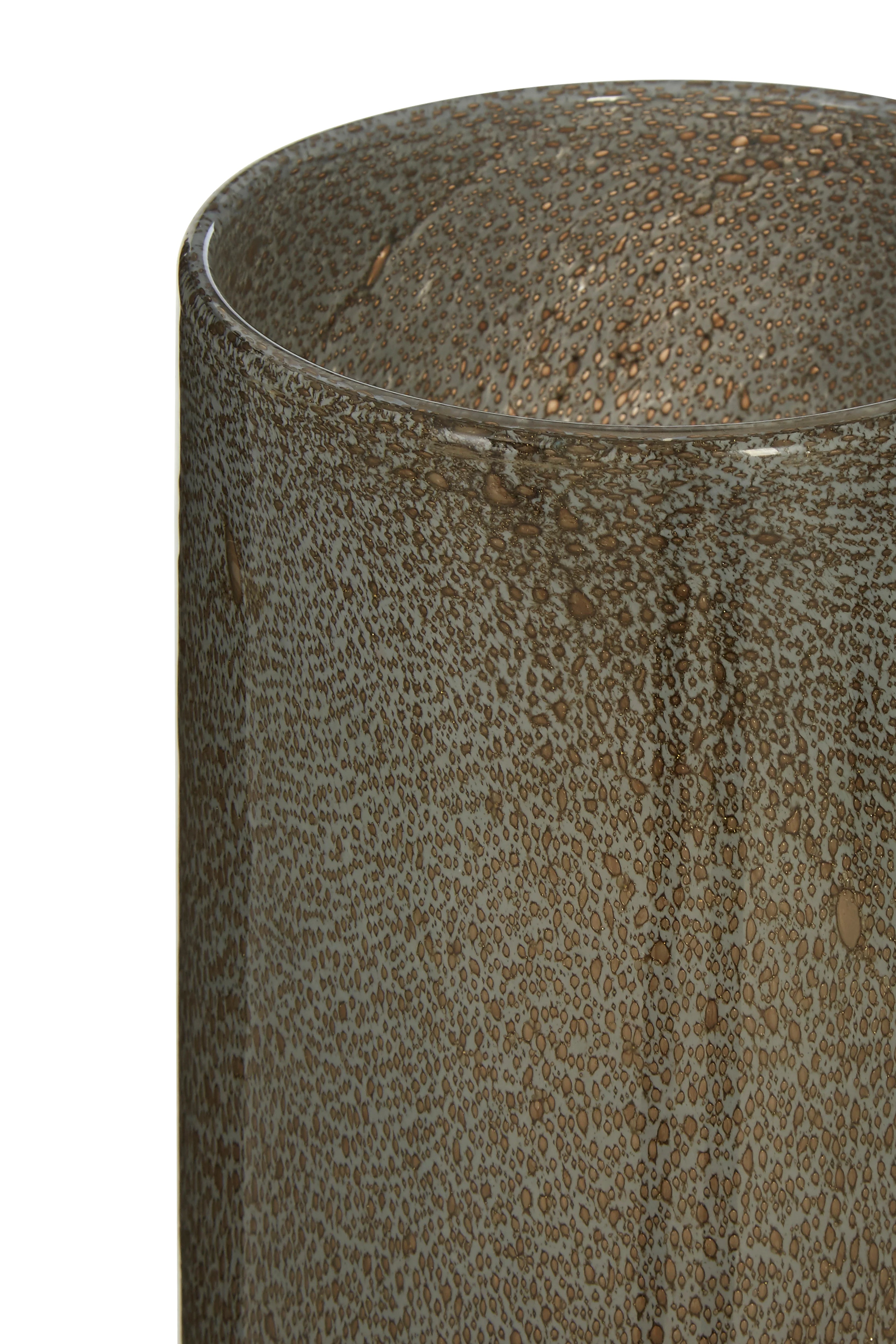 Akola Speckled Grey Class & Gold Vase | Large